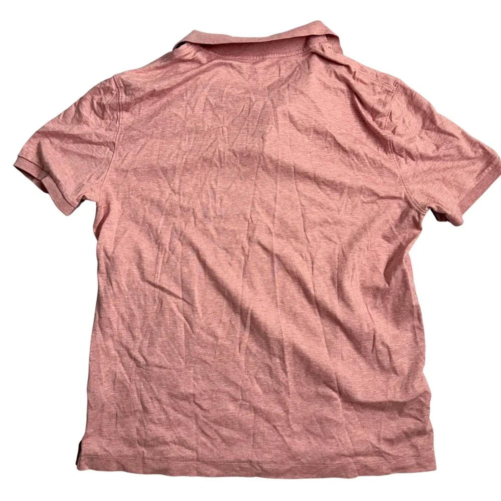 STAIN Banana Republic Mens Heathered Pink Polo Luxury Touch Performance Sz‎ L